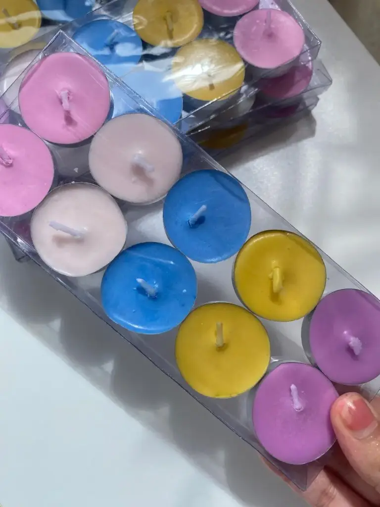 Pastel colour T light candle